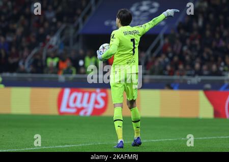 Milan, Italy. 02nd Nov, 2022. Ciprian Tatarusanu of AC Milan gestures during UEFA Champions League 2022/23 Group Stage - Group E football match between AC Milan and FC Red Bull Salzburg at Giuseppe Meazza Stadium, Milan, Italy on November 02, 2022 Credit: Live Media Publishing Group/Alamy Live News Stock Photo