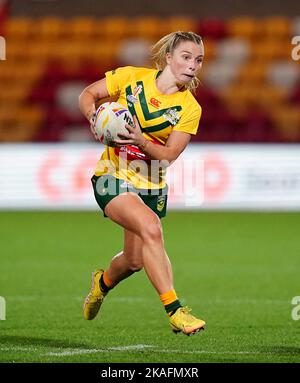 Australia’s Tarryn Aiken during the Women's Rugby League World Cup group B match at the LNER Community Stadium, York. Picture date: Wednesday November 2, 2022. Stock Photo