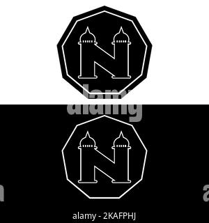 Letter N logo. Simple Elegance initial letter N type logo sign symbol icon. Suitable for company name with the initial letter P Stock Vector