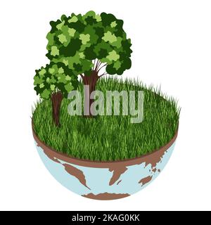 Earth climate change icon - vector isometric ecology illustration of an environmental concept to save the planet Earth. Concept vision on the theme of Stock Vector
