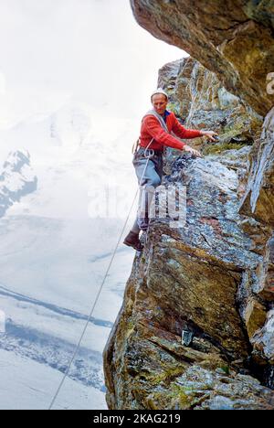 Mountain Climber, Zermatt, Valais, Switzerland, Toni Frissell Collection, 1954 Stock Photo