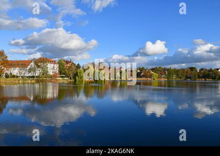 The Burgsee in Bad Salzungen Stock Photo