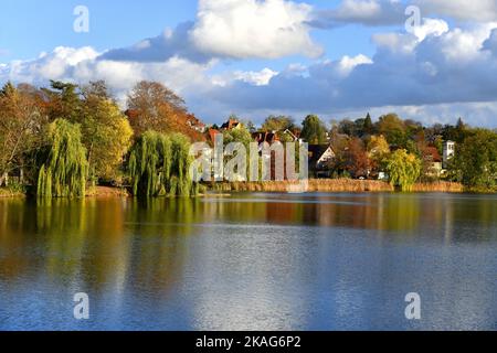 The Burgsee in Bad Salzungen Stock Photo