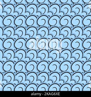 A blue waves seamless pattern - great for a wallpaper Stock Vector