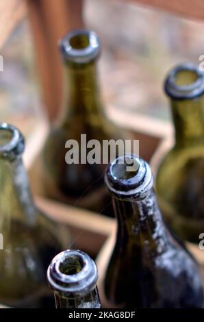 empty vintage bottles Stock Photo