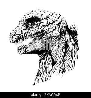 Godzilla t shirt design. King of The Monsters vector. Japanese Monster. Download it Now Stock Vector