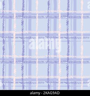Checkered vector seamless pattern. Hand draw vector tablecloth texture. Great for label, print, packaging, fabric. Stock Vector