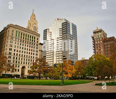 Columbus Ohio downtown view from the Capital building. USA 2022 Stock Photo