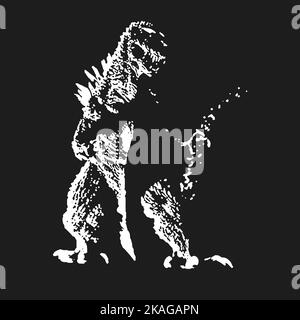 Godzilla t shirt design. King of The Monsters vector. Japanese Monster. Download it Now Stock Vector