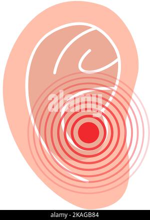 ear pain body ache icon color illustration Stock Vector Image & Art - Alamy