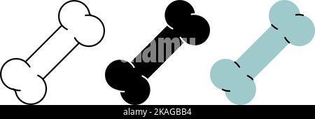 Set of human bone symbols. Human bone icons in color, black and thin line style. Vector illustration. Human organ icons Stock Vector