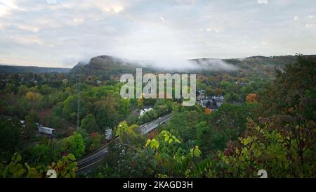 Clouds over Port Jervis New York Stock Photo
