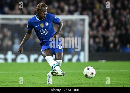 London, Croatia. 02nd Nov, 2022. LONDON, ENGLAND - NOVEMBER 02: Trevoh Chalobah of Chelsea in action during the UEFA Champions League group E match between Chelsea FC and Dinamo Zagreb at Stamford Bridge on November 2, 2022 in London, United Kingdom. Photo:Marko Lukunic/PIXSELL Credit: Pixsell photo & video agency/Alamy Live News Stock Photo