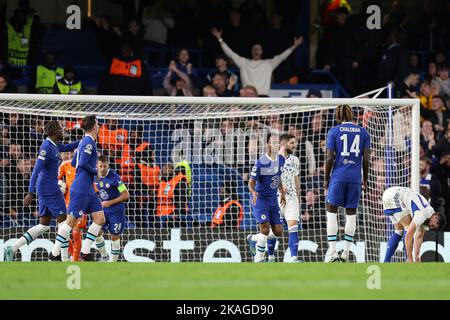 London, Croatia. 02nd Nov, 2022. LONDON, ENGLAND - NOVEMBER 02: Football players of Chelsea during the UEFA Champions League group E match between Chelsea FC and Dinamo Zagreb at Stamford Bridge on November 2, 2022 in London, United Kingdom. Photo: Luka Stanzl/PIXSELL Credit: Pixsell photo & video agency/Alamy Live News Stock Photo