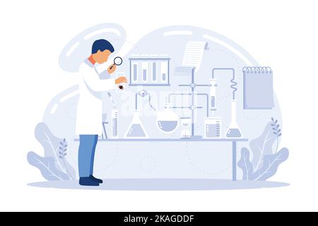 Laboratory diagnostic services. Medical tools. Colored vector illustration in flat style for clinical diagnostics center or lab advertisement. Stock Vector