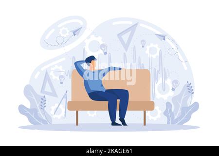 Brain activity. Critical thinking, positive thinking, abstract thinking types of intellection. Decision making, emotional intelligence, positive minds Stock Vector