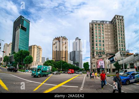 Panorama view of Raffles Hospital, Parkview, Duo Residences and Bugis Junction, Singapore. Stock Photo