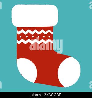 Simple flat vector illustration of a Christmas boot. Stock Vector