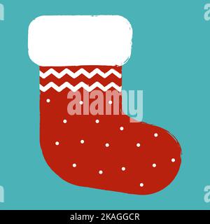 Simple flat vector illustration of a Christmas boot. Stock Vector