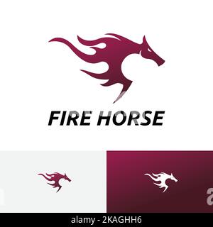 Fire Horse Hot Fire Wildlife Sport Animal Logo Stock Vector