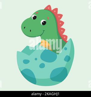 Premium Vector  Cute dino smiling. flat cartoon style