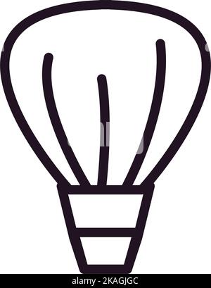 Icon Of Hot Air Balloon. Bold outline design with editable stroke width ...