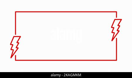 Red rectangular breaking news frame. Flat vector illustration isolated on white background. Stock Vector