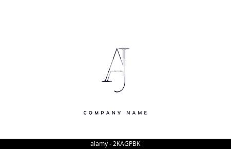 AJ, JA Abstract Letters Logo Monogram Stock Vector