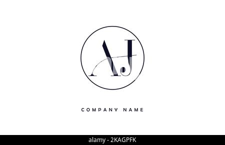 AJ, JA Abstract Letters Logo Monogram Stock Vector