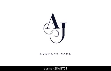 AJ, JA Abstract Letters Logo Monogram Stock Vector