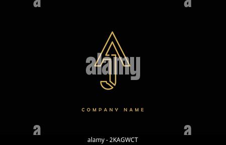 AJ, JA Abstract Letters Logo Monogram Stock Vector