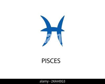 Pisces Symbol of the Horoscope. Zodiac Sign. Vector illustration of Astrological signs  for calendar, horoscope isolated on a background Stock Vector