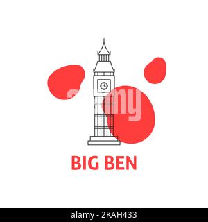 Big Ben Line Concept Stock Vector