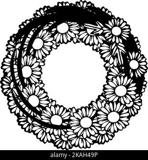 Different mandala design, mainly made from flowers and centric lines on a white background Stock Photo