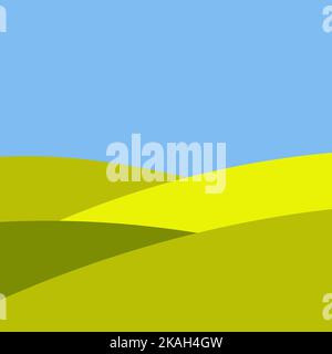 Logo valley icon, farm countryside green, rural agriculture landscape horizon Stock Vector