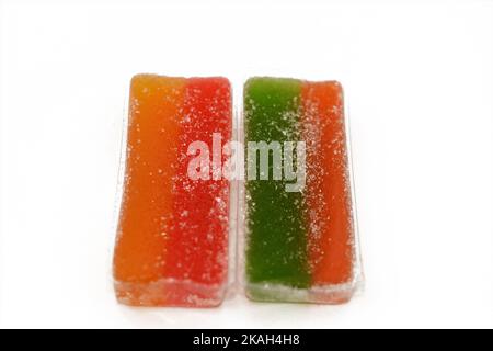 plain jelly colorful taffycandy sweets with flavors covered with sugar ...