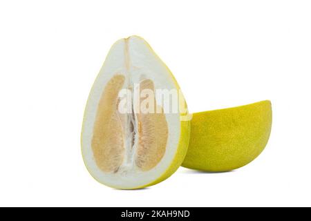 Fresh Pomelo fruit on white background Stock Photo