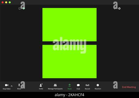 Start online conference concept. Video call app mockup Stock Vector