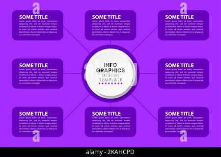 Infographic design with icons and 8 options or steps. Rectangles. Can be used for workflow layout, diagram, webdesign. Vector Stock Vector