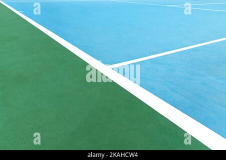 Lines and colors of the tennis court cover Stock Photo