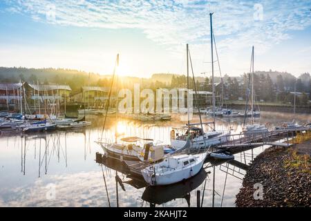 Marina resort, Lipno nad Vltavou, Lipenska prehrada, Jizni Cechy, Ceska republika / Marina resort, Lipno nad Vltavou town, Lipno lake, Czech republic Stock Photo