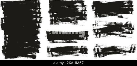 Flat Sponge Thin Artist Brush Long Background High Detail Abstract Vector Background MEGA Set Stock Vector