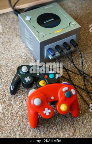 Tallinn, Estonia - 21.05.2022: LVLup! Video Game Museum - Gamecube Console Stock Photo