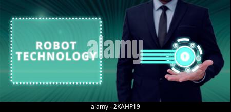 Text showing inspiration Robot Technology. Word for methods that sales professionals use to create revenue Stock Photo