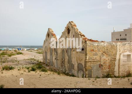 ruins of an old factory without roof Stock Photo