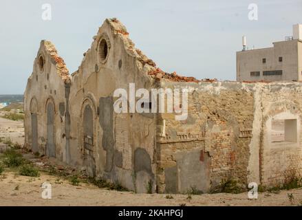 ruins of the old factory without roof Stock Photo