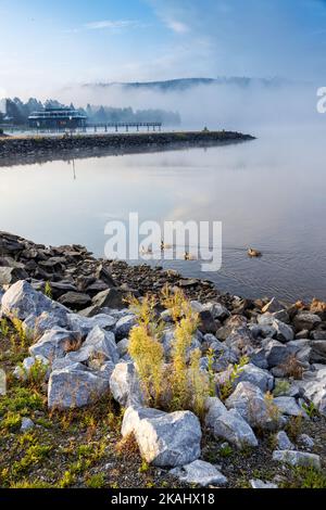 Marina resort, Lipno nad Vltavou, Lipenska prehrada, Jizni Cechy, Ceska republika / Marina resort, Lipno nad Vltavou town, Lipno lake, Czech republic Stock Photo