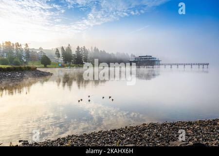 Marina resort, Lipno nad Vltavou, Lipenska prehrada, Jizni Cechy, Ceska republika / Marina resort, Lipno nad Vltavou town, Lipno lake, Czech republic Stock Photo