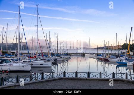 Marina resort, Lipno nad Vltavou, Lipenska prehrada, Jizni Cechy, Ceska republika / Marina resort, Lipno nad Vltavou town, Lipno lake, Czech republic Stock Photo