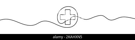 Continuous drawn one line of the cross. Vector illustration Stock ...